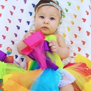 Rainbow baby inspired tutu skirt 0-12m
